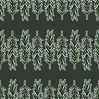 Festive seamless pattern of green Christmas tree branches on a green background vector