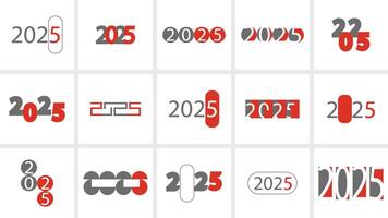 2025 poster number happy new year banner symbol design abstract greeting. 2025 set celebration illustration holiday event background card graphic template. logo 2025 party calendar creative. vector