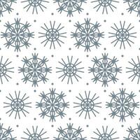 Seamless pattern of gray snowflakes on a white background vector
