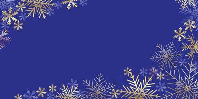 Christmas card, template with snowflakes. Winter copy space banner pattern. vector