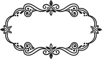 a black and white ornate frame with a white background vector