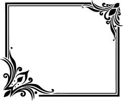 a black and white square frame vector