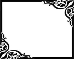 a black and white square frame with a floral design vector