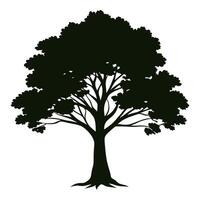 A black silhouette of a tree on a white background vector