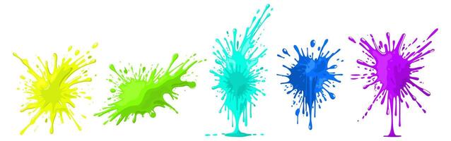 Colorful splash collection. Diverse bright stains and splashes. isolated red ink blob set vector