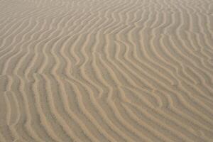 Sand textured pattern with copy space. Abstract background wallpaper. Sand waves in a desert dune photo