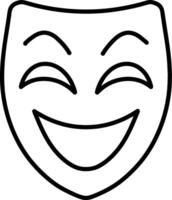 Outline Theatre smile mask clipart Sketch face vector