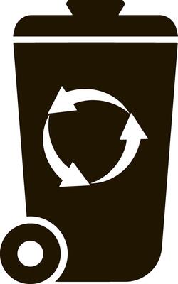Trash box icon isolated Recycled symbol