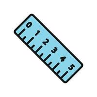 Ruler icon for study lesson with pencil or pen in modern simple style vector