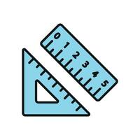 Set square ruler triangle compass icon for school education tool measure instrument scale geometry stationery vector