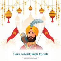 illustration of guru gobind singh jayanti background vector