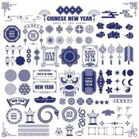 Chinese style element and decoration design collection for Chinese new year, year of the snake vector