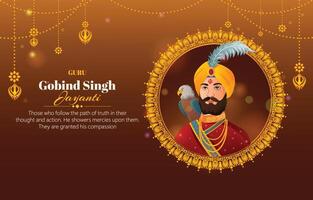 guru gobind singh jayanti background with gradient color concept vector