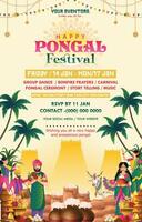 Happy Pongal festival of India poster background with gradient color concept vector