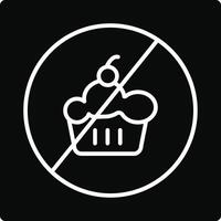 A no cupcake sign on a black background vector