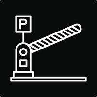 Parking barrier icon white line illustration on black background vector