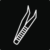 A white icon of a pair of scissors vector