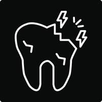 A tooth with a broken jaw line icon vector