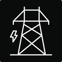 Electricity tower with lightning icon vector
