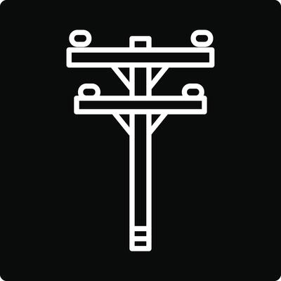 Electricity pole icon illustration