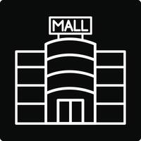 A white outline of a mall building vector