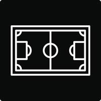 A soccer field icon on a black background vector