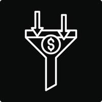 A funnel with a dollar sign on it vector
