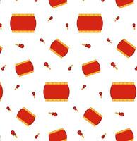 Happy chinese new year drums seamless pattern on a transparent background. illustration graphic vector
