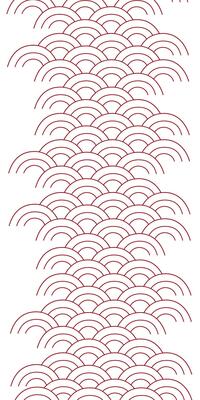 Vertical seamless border pattern with chinese wave sea water element. Black and red print. Simple geometric background. graphic illustration.