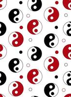 Graphic seamless pattern with yin yang symbol. elements on transparent background. Best for textile, mobile apps, UI and your design. vector
