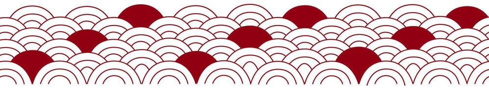 Chinese wave element seamless border, horizontal pattern. asian border isolated on a white background. eps 10 vector