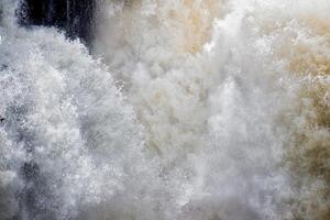 Close-up of the force of the water at Iguazu Falls, Misiones, Argentina photo