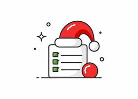 A checklist with santa hat on it vector