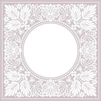 A lace pattern frame with a white background vector