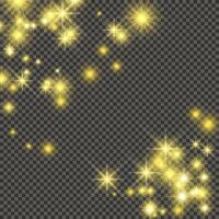 Gold backdrop with stars and dust sparkles vector