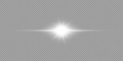 White horizontal light effect of lens flares vector