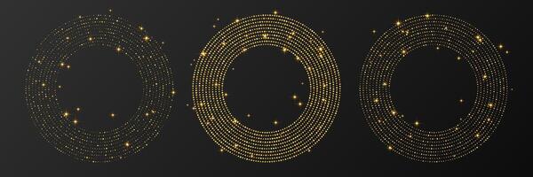 Abstract gold glowing halftone dotted background vector