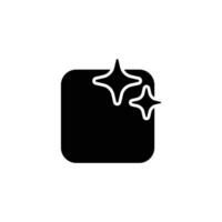 Star AI icon. Simple solid style. Black glyph symbol. Generate AI, Artificial intelligence and Machine learning technology. vector