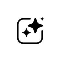 Artificial intelligence icon. Simple flat style. AI star and square, computer help assistant, technology concept. Outline, line symbol. Isolated. vector