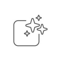Ai stars flat icon. Generate AI line symbol. Artificial intelligence, technology. Editable stroke. Outline style vector