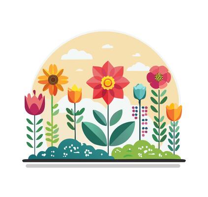 flower garden in full bloom