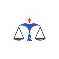 Abstract image of a justice scale with a red flame. Symbolizes balance, fairness, and law, blending artistic and legal concepts. vector