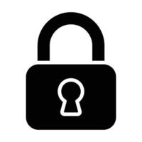 Simple Lock glyph icon. The icon can be used for websites, print templates, presentation templates, illustrations, etc vector