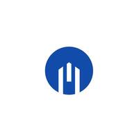 A sleek and modern blue circle logo featuring vertical lines, symbolizing stability and innovation. Perfect for corporate branding, this minimalist design conveys professionalism and simplicity. vector