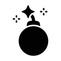 Simple Bomb glyph icon. The icon can be used for websites, print templates, presentation templates, illustrations, etc vector