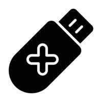 Simple Flash Drive glyph icon. The icon can be used for websites, print templates, presentation templates, illustrations, etc vector