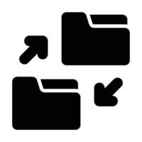 Simple Folder Sharing glyph icon. The icon can be used for websites, print templates, presentation templates, illustrations, etc vector