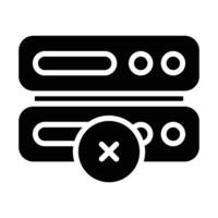 Simple Server Down glyph icon. The icon can be used for websites, print templates, presentation templates, illustrations, etc vector