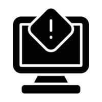 Simple Device Error glyph icon. The icon can be used for websites, print templates, presentation templates, illustrations, etc vector