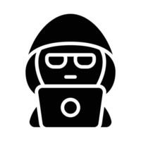 Simple Hacker glyph icon. The icon can be used for websites, print templates, presentation templates, illustrations, etc vector